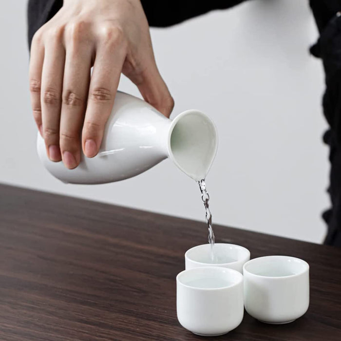 Sxrc 9-Piece Japanese Sake Set - Warming Bowl, Tokkuri, 6 Cups, Tray, Whiskey Bottle Barware-Kiichin - The #1 Place for Japanese Goods in Your Hand!