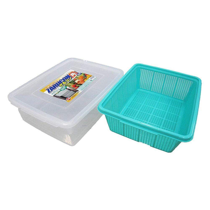Takeya Zarucon 5.5L Square Plastic Mesh Bowl With Lid - Convenient and Versatile Kitchen Essential-Kiichin - The #1 Place for Japanese Goods in Your Hand!