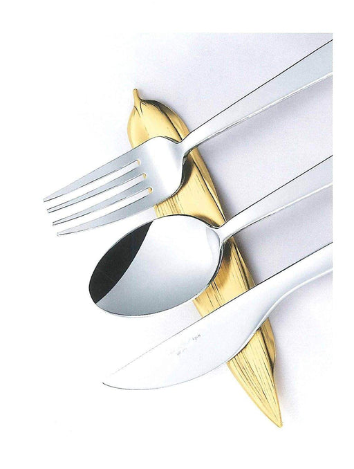 Gold Bamboo-Leaf-Shaped Cutlery Rest by Tsubame Shinko Elegant and Functional-Kiichin - The #1 Place for Japanese Goods in Your Hand!