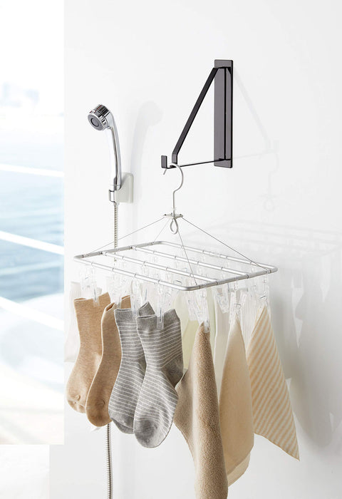 Yamazaki Industrial Japan 4713 Magnetic Bathroom Drying Hanger - Black, 5x18.5x23cm-Kiichin - The #1 Place for Japanese Goods in Your Hand!