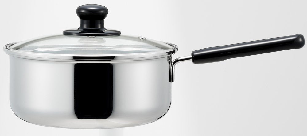 Yoshikawa 20Cm IH Compatible One-Handed Pot - Silver Stainless Cookware-Kiichin - The #1 Place for Japanese Goods in Your Hand!