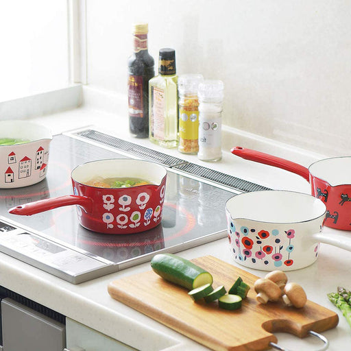 Yutaka Horo Japan Enameled Milk Pan Plune Dot - Premium Cookware-Kiichin - The #1 Place for Japanese Goods in Your Hand!